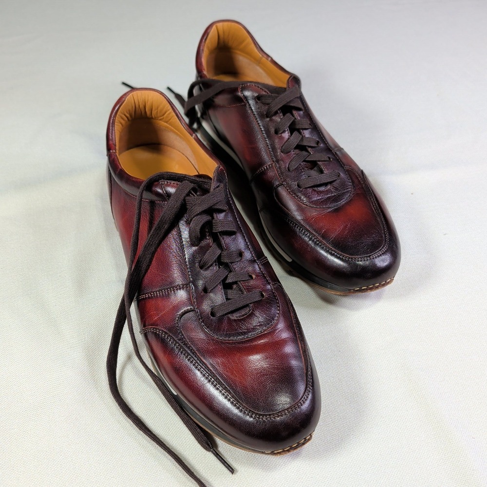 Magnanni Mens 22293 Burgundy Calfskin Leather Sneakers Made in Spain Size 12 M - Picture 2 of 10